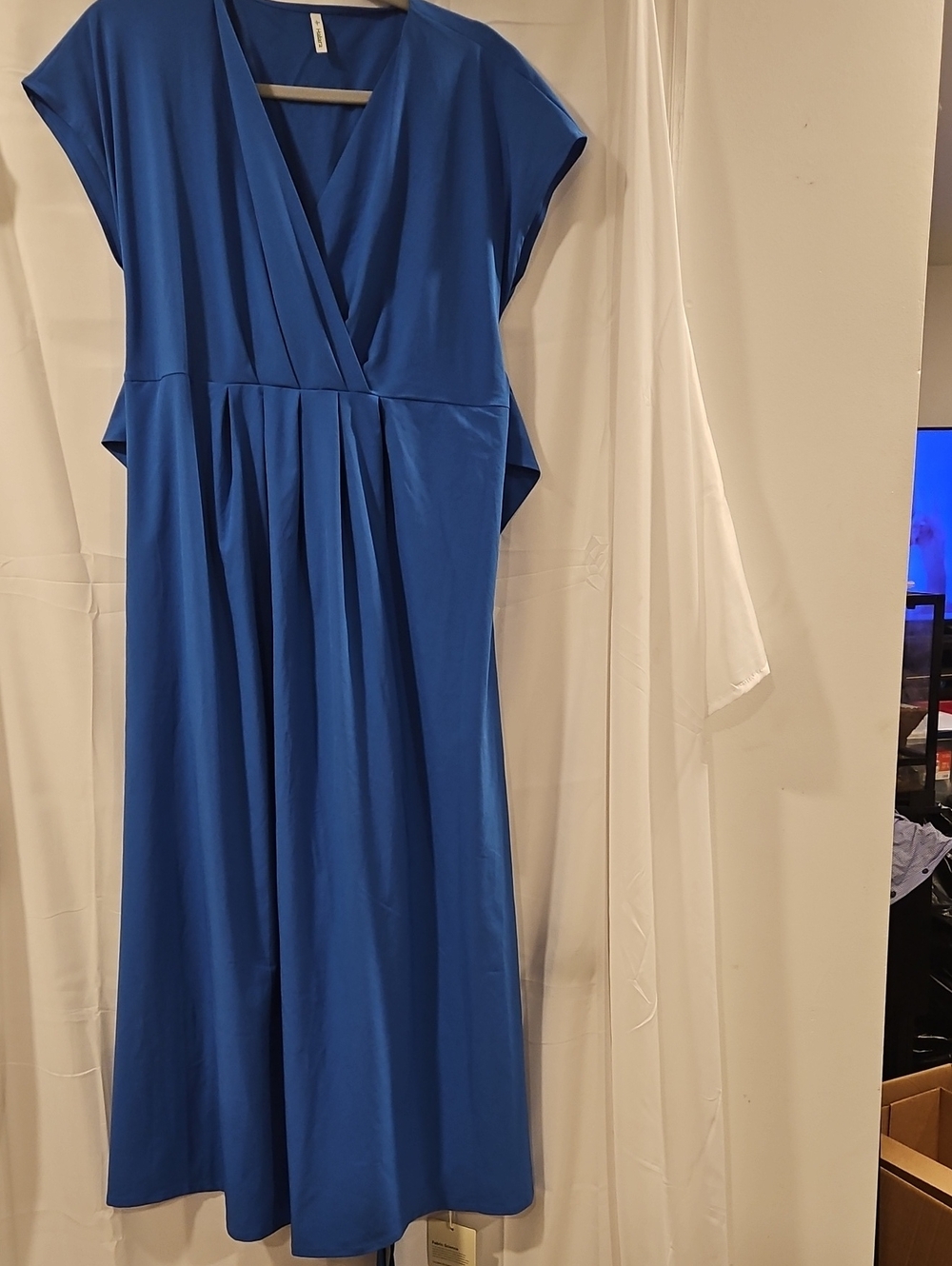 HALARA Royal Blue Wrap-Style Maxi Dress
